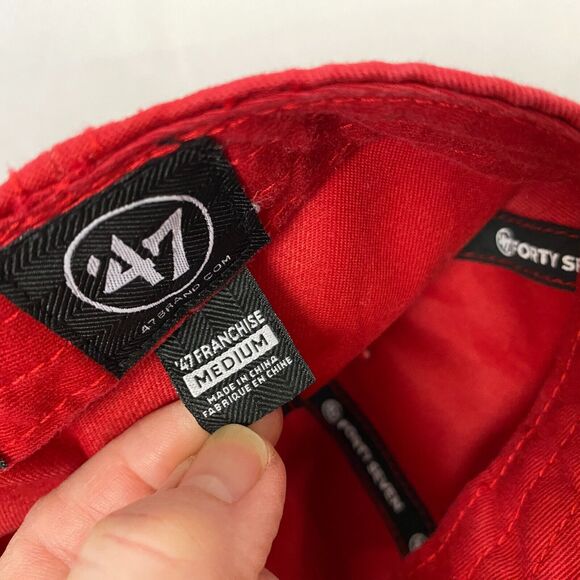 Utah Utes Baseball Cap Hat NCAA Red Embroidered '47 Mens Medium University Utah - Picture 10 of 11